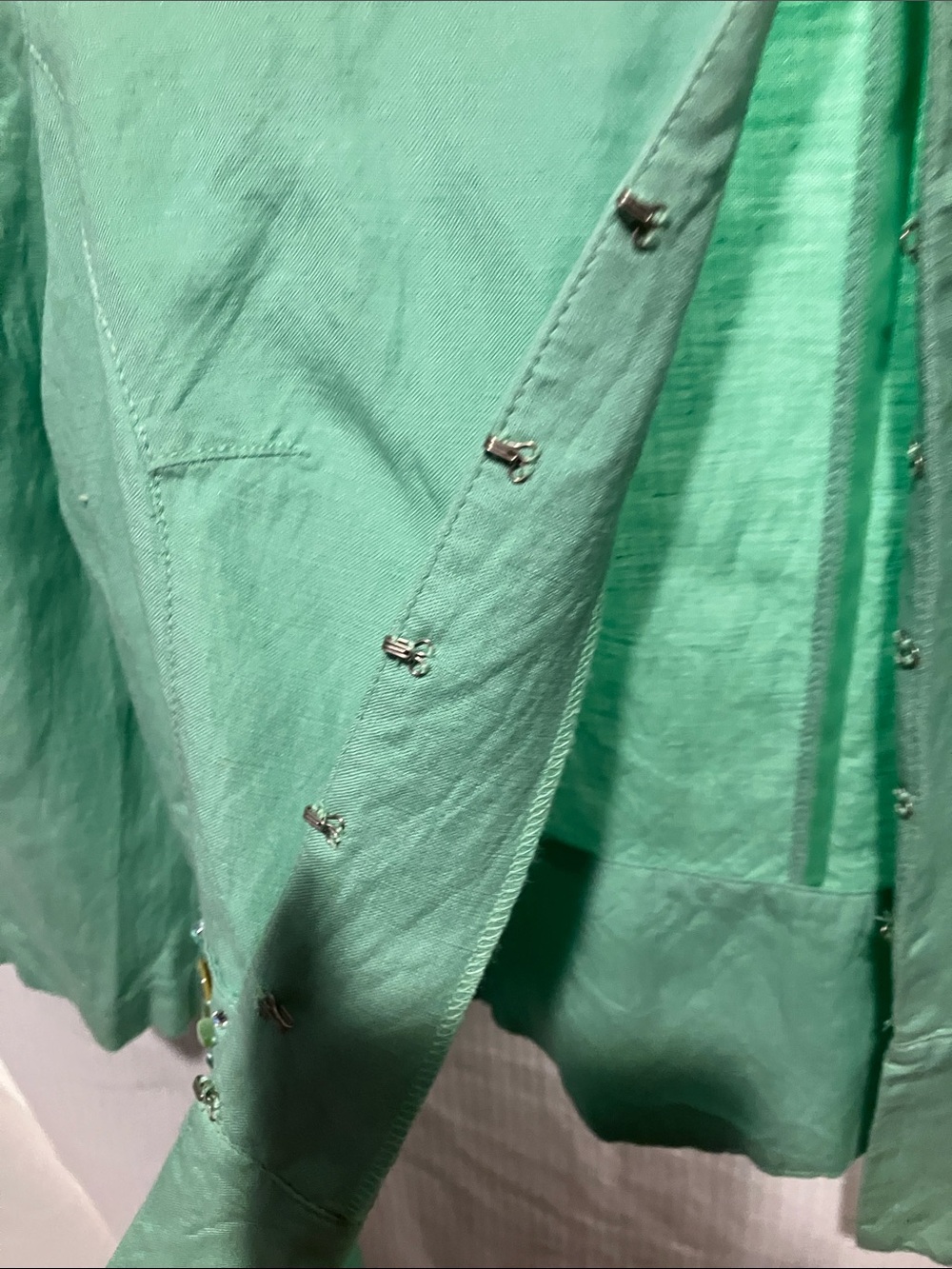 Ruby Rd. Mint Green Embellished Open-Front Jacket - Picture 6 of 12